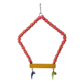 Beşgen Çanlı Muhabbet Kuşu Salıncağı 7-14 cm Renkli thumbnail 1