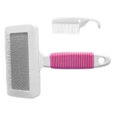 Markapet Temizleme Aparatlı Kedi Köpek Tarağı 12 cm-15 cm Large Pembe thumbnail 7