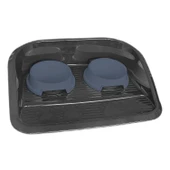 Servis Tepsili Plastik İkili Kedi Köpek Mama Ve Su Kabı 35x46 cm Siyah-Mavi - 6