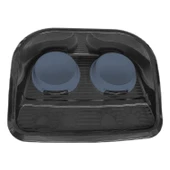 Servis Tepsili Plastik İkili Kedi Köpek Mama Ve Su Kabı 35x46 cm Siyah-Mavi - 3