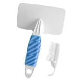 Markapet Temizleme Aparatlı Kedi Köpek Tarağı 7 cm-14 cm Small Mavi - 3