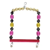 Markapet Boncuklu Ve Tünekli Kare Kuş Salıncağı 10 cm-13 cm Renkli thumbnail 4