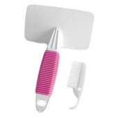 Markapet Temizleme Aparatlı Kedi Köpek Tarağı 12 cm-15 cm Large Pembe thumbnail 3