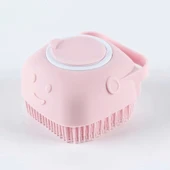 Markapet Şampuan Hazneli Kedi Köpek Silikon Duş Fırçası 11 cm Pembe - 2