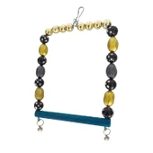 Markapet Boncuklu Ve Tünekli Kare Kuş Salıncağı 10 cm-13 cm Renkli thumbnail 5