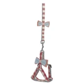 Köpek Göğüs Tasma Seti Ekose Desenli Papyonlu 1.5 cm*35-48 cm Kırmızı thumbnail 6