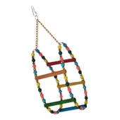 Markapet Renkli Boncuklu Ve Merdivenli Damla Kuş Salıncağı 9-24 cm thumbnail 4