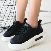 Chris Siyah Cilt Bağcıklı Spor Ayakkabı thumbnail 5