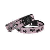 Markapet Köpek Tasması Patili Dokuma 2 cm - Min: 30 cm - Max: 50 cm Açık Pembe - 1