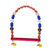 Markapet Ahşap Tünekli Papağan Ve Muhabbet Kuşu Salıncağı 10-16 cm Mavi thumbnail 3