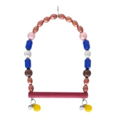 Markapet Ahşap Tünekli Papağan Ve Muhabbet Kuşu Salıncağı 10-16 cm Mavi thumbnail 2