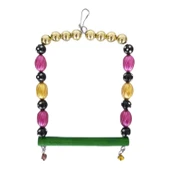 Markapet Boncuklu Ve Tünekli Kare Kuş Salıncağı 10 cm-13 cm Renkli thumbnail 2