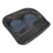 Servis Tepsili Plastik İkili Kedi Köpek Mama Ve Su Kabı 35x46 cm Siyah-Mavi - 5