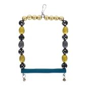 Markapet Boncuklu Ve Tünekli Kare Kuş Salıncağı 10 cm-13 cm Renkli thumbnail 3