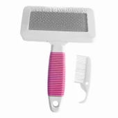 Markapet Temizleme Aparatlı Kedi Köpek Tarağı 12 cm-15 cm Large Pembe thumbnail 4