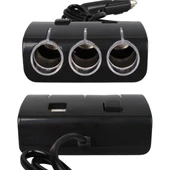 Olesson 1506 12-24V Çift USB Girişli 120W 80 CM Kablolu 3'LÜ Araç Çakmak Çoklayıcı thumbnail 4