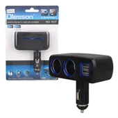 Olesson 1637 12-24V Çift USB Girişli 120W 2'Li Araç Çakmak Çoklayıcı - 1