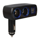 Olesson 1637 12-24V Çift USB Girişli 120W 2'Li Araç Çakmak Çoklayıcı - 2