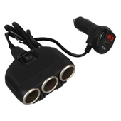 Olesson 1634 12-24V Tek USB Girişli 120W 80Cm Kablolu Dijital Voltaj Ekranlı 3'Lü Araç Çakmak Çoklayıcı - 5