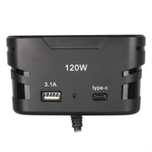 Olesson 2013 12-24V TYPE-C + USB Girişli 120W 80 CM Kablolu 3'Lü Araç Çakmak Çoklayıcı - 3