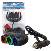 Olesson 1632 12-24V 120W 80Cm Kablolu 3'Lü Araç Çakmak Çoklayıcı - 1