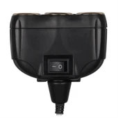 Olesson 1634 12-24V Tek USB Girişli 120W 80Cm Kablolu Dijital Voltaj Ekranlı 3'Lü Araç Çakmak Çoklayıcı - 3