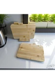 Ar Armese 4 Parça Ayaklı Bambu Kesme Tahtası Seti 28 cm Sebze, Et, Peynir, Balık İçin Doğal ve Hijyenik Sunum - 2