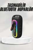 Kablosuz Bluetooth Hoparlör Taşınabilir Çoklu Bağlantılı Özelliği thumbnail 1