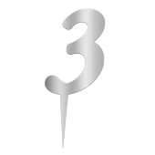 Aynalı Gümüş Pleksi 3 Rakamı - 1