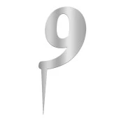 Aynalı Gümüş Pleksi 9 Rakamı - 1