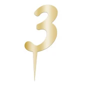 Aynalı Pleksi Altın 3 Rakamı - 1
