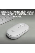 logitech M350s Pebble 2 Bluetooth Kablosuz Sessiz Kompakt Mouse - Beyaz thumbnail 2