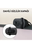 logitech BRIO 100 Full HD 1080p Gizlilik Kapaklı Mikrofonlu Web Kamerası - Siyah thumbnail 4