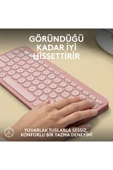 logitech K380s Pebble Keys 2 Çoklu Cihaz Özellikli Bluetooth Türkçe Q Klavye - Pembe thumbnail 5