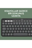 logitech Pebble 2 Combo Çoklu Sessiz Kablosuz Türkçe Q Klavye Mouse Seti - Grafit 920-012245 - 5