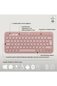 logitech Pebble 2 Set Çoklu Cihaz Özellikli Sessiz Kablosuz Türkçe Q Klavye ve Mouse Seti - Pembe - 6