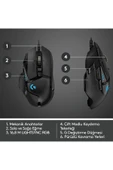 logitech G G502 HERO LIGHTSYNC 25.600 DPI Yüksek Performanslı Kablolu Oyuncu Mouse - Siyah thumbnail 7