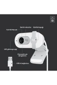logitech BRIO 100 Full HD 1080p Gizlilik Kapaklı Mikrofonlu Web Kamerası - Beyaz thumbnail 6