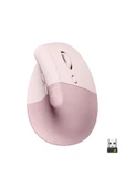 logitech Lift Sessiz Kablosuz Ergonomik Dikey Mouse - Pembe thumbnail 1