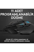 logitech G G502 HERO LIGHTSYNC 25.600 DPI Yüksek Performanslı Kablolu Oyuncu Mouse - Siyah thumbnail 6