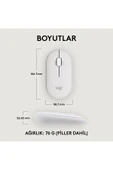 logitech M350s Pebble 2 Bluetooth Kablosuz Sessiz Kompakt Mouse - Beyaz thumbnail 8