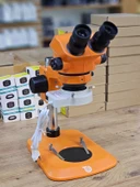 CS-705 Profosyonel Analog Mikroskop Büyüteç 5x Mercekli Işıklı Ekransız - Turuncu - 1