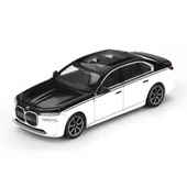 Eğitici Çocuk Mini GT 1/64 BMW i7 xDrive60 Alpine White / Black Sapphire - Blister Paket - 1
