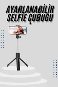 Tripod Selfie Çubuğu Bluetooth Kumandalı Kablosuz Led Işıklı thumbnail 1