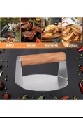 Özbir Çelik Smash Burger Hamburger Presi 12 Cm Yuvarlak 304 Kalite - 2