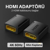 Polham 4K 60Hz Altın Kaplama HDMI Adaptörü | 2 HDMI Kablosunu Bağlar | Dayanıklı & Yüksek Performans thumbnail 1
