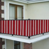 Ceylan Home Balkon Demiri Perdesi Bağcıklı Her Ölçüde Özel Dikim Kırmızı - 1