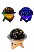 Aromaterapi Hava Nemlendirici Gece Lambası Uzay Model Satürn Oda Kokusu thumbnail 2