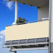Ceylan Home Balkon Demiri Perdesi Kuş Gözü Her Ölçüde Özel Dikim Düz Krem - 1