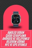 49mm Akıllı Saat Amoled Ekranlı Kadın Erkek Kol Saati Plastik Kordon thumbnail 2